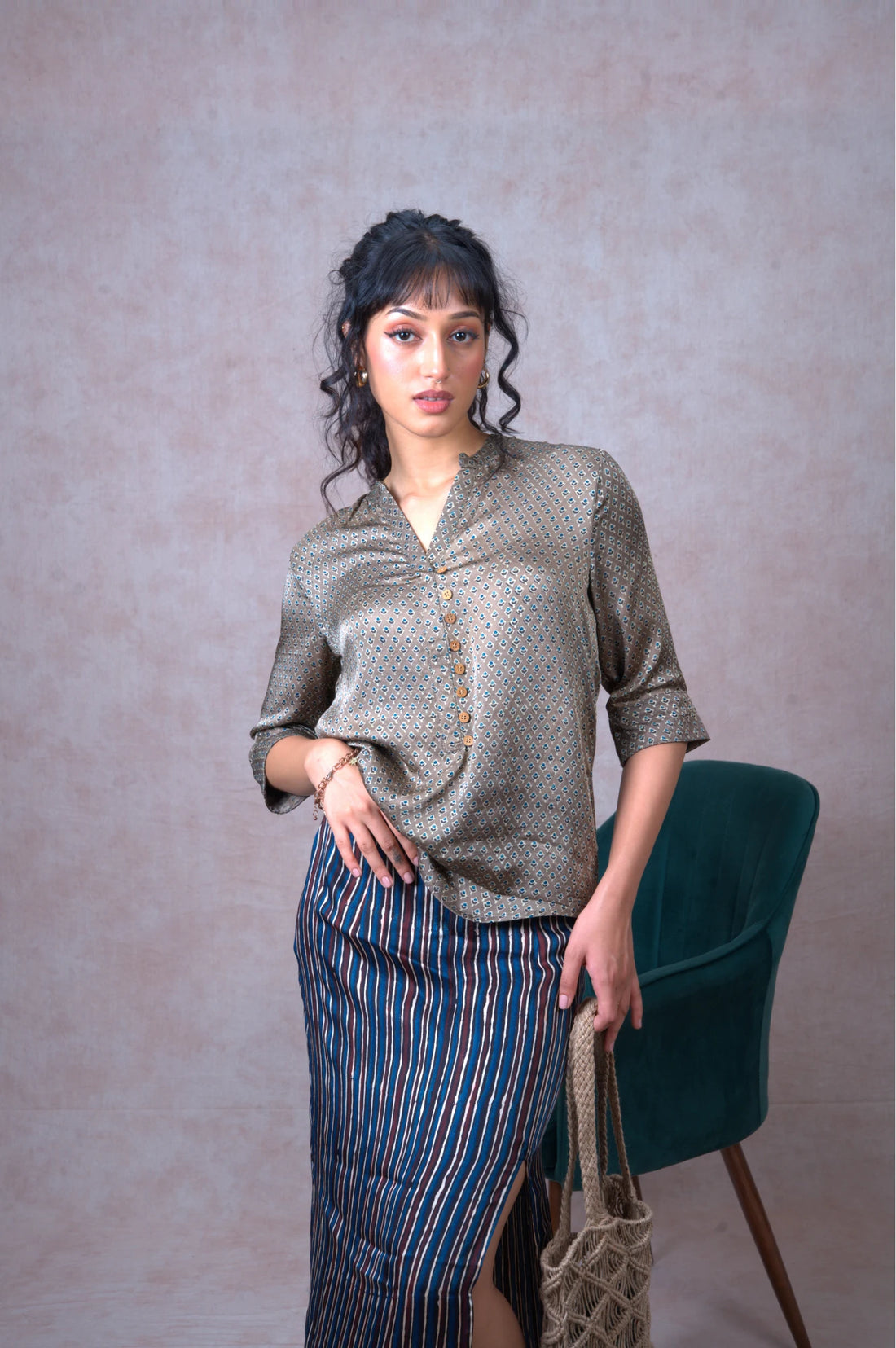 Mandarin Floral Shirt