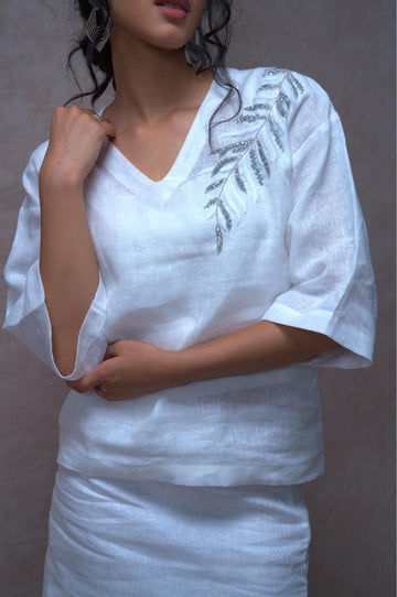 Pure Linen Leaf Grace Co-Ord Set