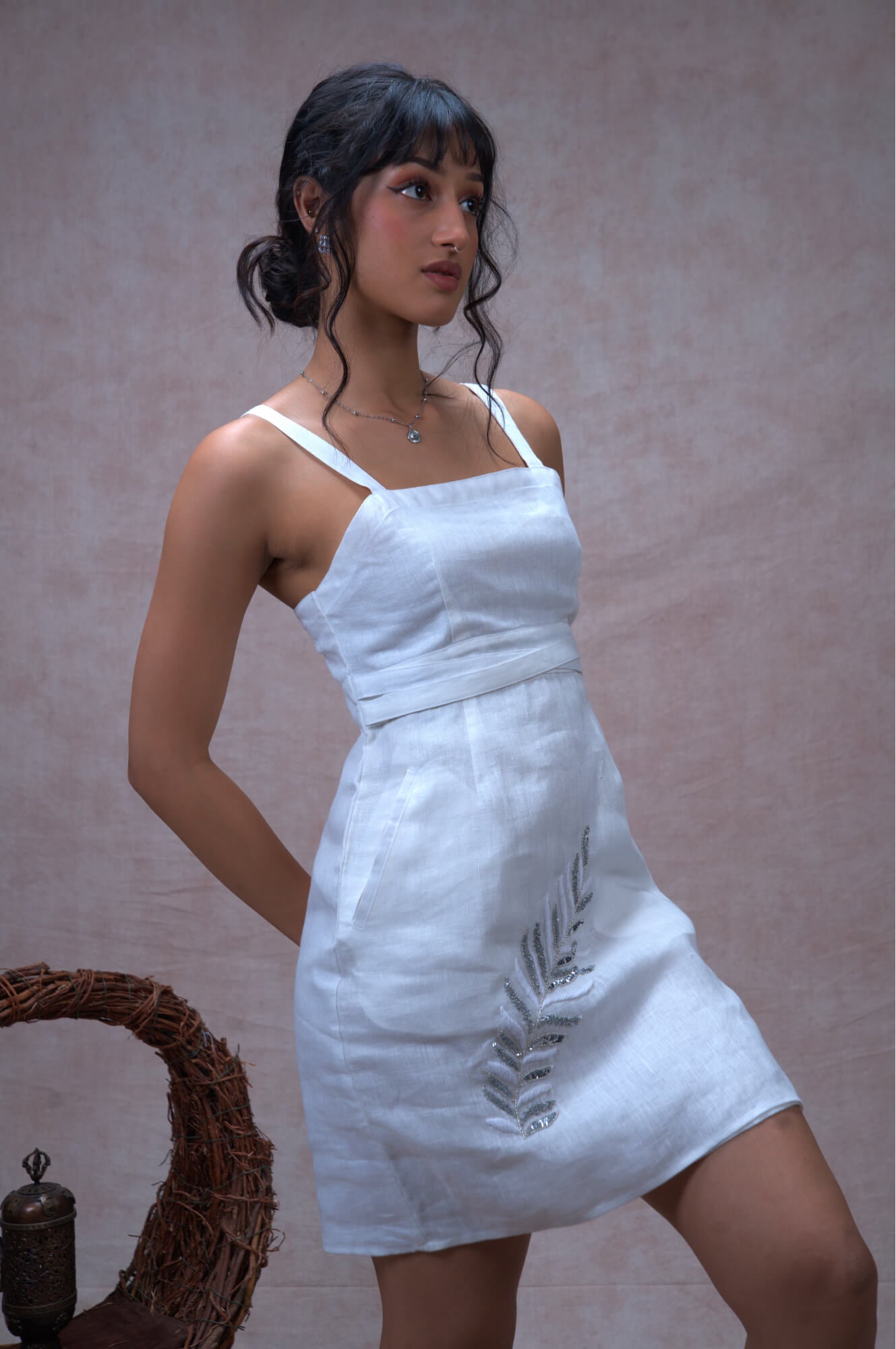 Pure Linen Lux Criss Cross Short Dress