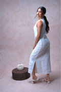100% Linen Long Slit Dress