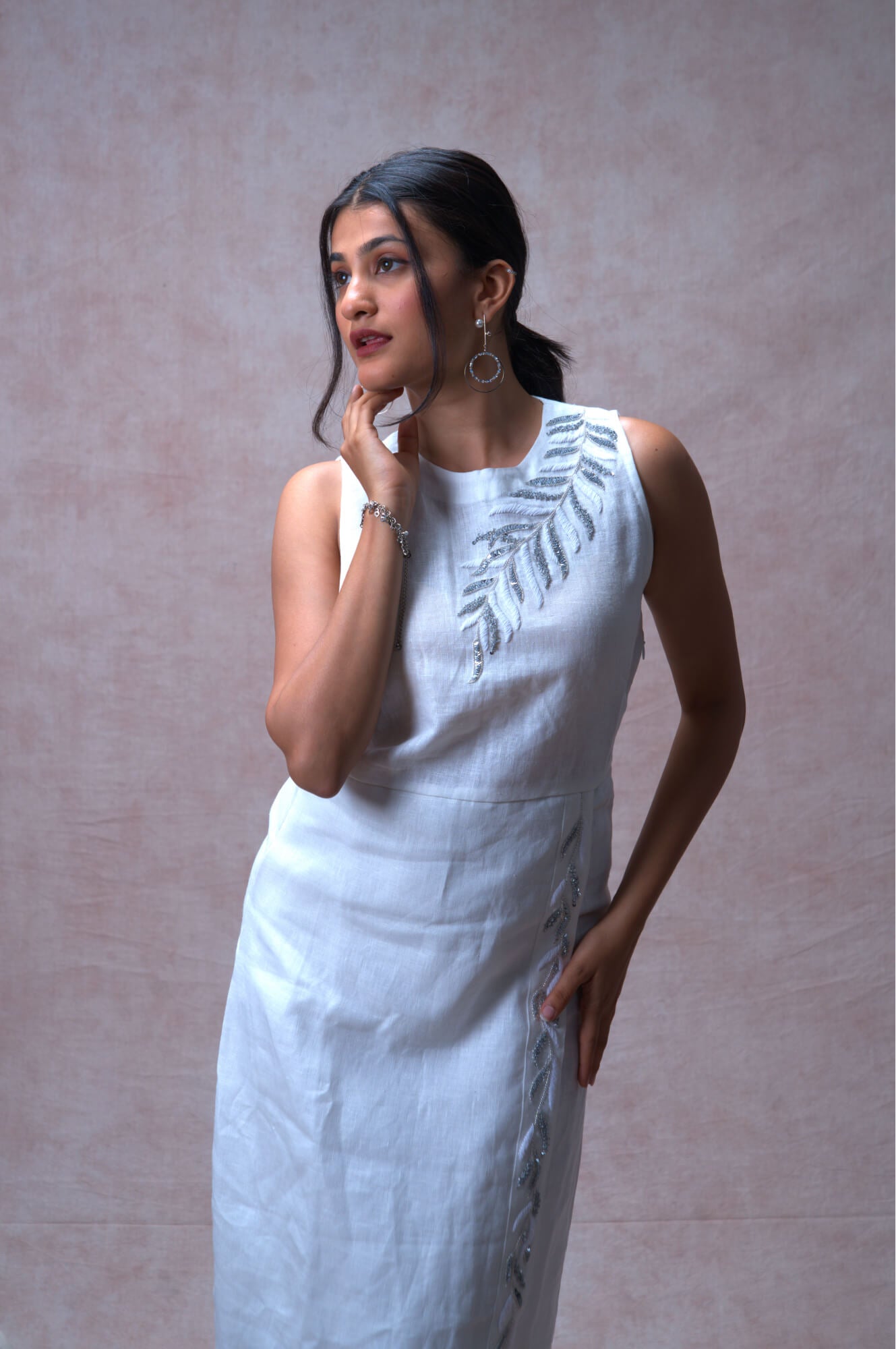 Buy 100% Linen long slit Dress Online In Bangalore | India
