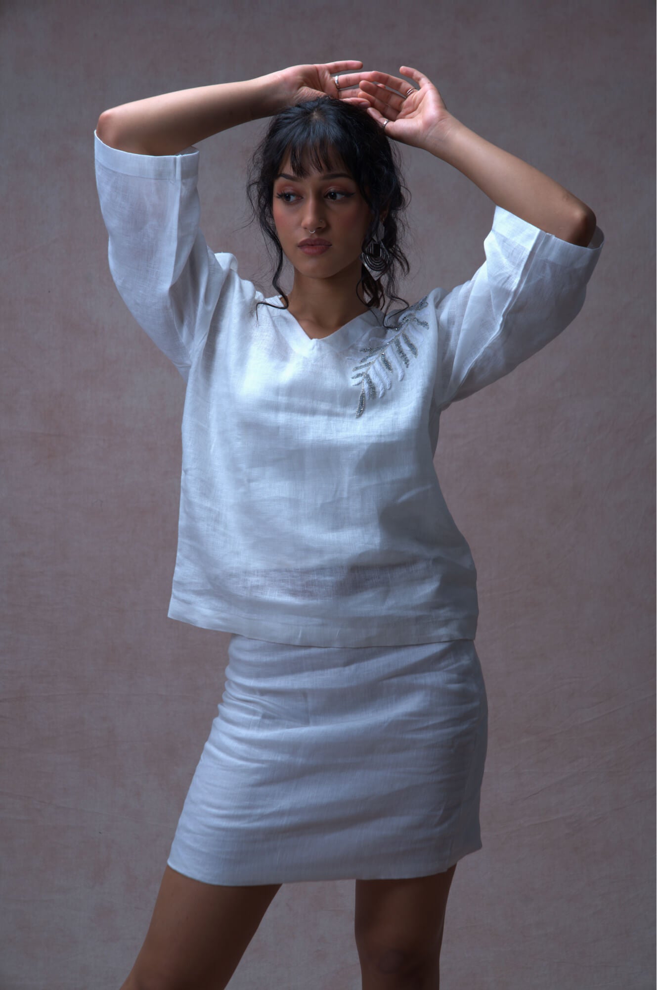 Pure Linen Leaf Grace Co-Ord Set