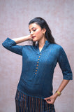 Saphire Mandarin Floral Shirt